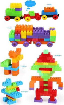 ABS plastic Building Blocks [ 92 Pieces +8 Wheel ] 100 pieces Blocks, Interlocking Feature for Kids