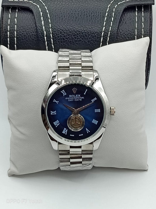 Rolex Analog Milgauss Watch- Blue Color Dial Stainless Steel With Silver Color Watch For Men's -Best For Stylist Look- RLX-902