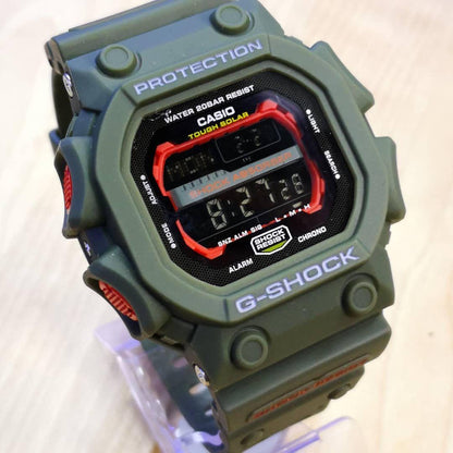Casio G-Shock Digital Green Belt Men's Watch For Man G-Shock: Gravity-Extra GXW-56E Green Strap Black Color Dial Day And Date Gift Watch Shock GXW-56-1AJF