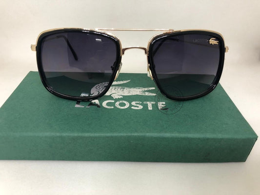 Lacoste Black Shade Glass Men's Women's Sunglass For Man Woman Or Girl Ls-Bb-01 Golden Black Stick Frame Gift Sunglass