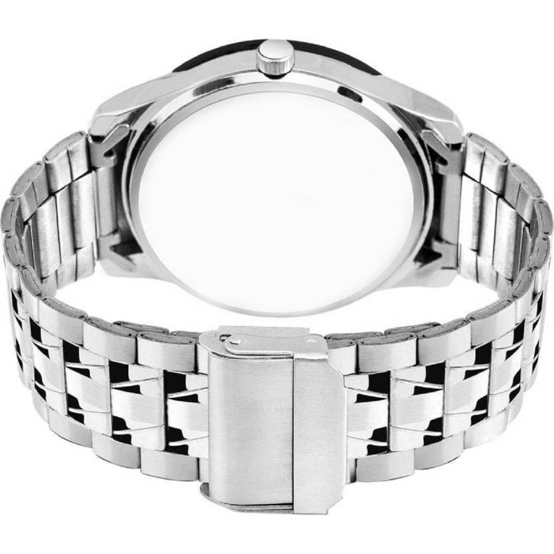 Men's Silver Analog Watch With Metal Strap