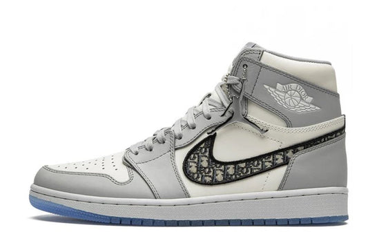 The Nike Dior x Air Jordan 1 High Sneaker White and Grey Upper Top RepShoes For Man And Women CN8607-002