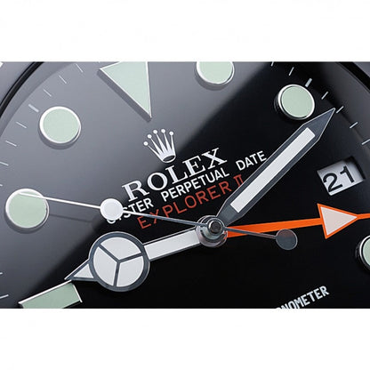 Rolex Wall Clock XL Explorer II Wall Clock Black Dial Sky White Markers Qurtz Dated Clack Black Bezel Design Metal Art Wall Clock Home Decor Wall Clocks- Classy Look Clock For Home D cor Wall RLX-WC-9024