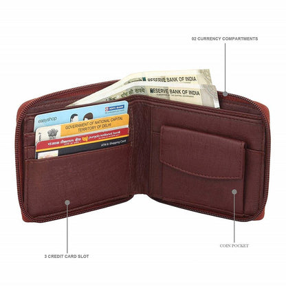 Men's Solid Brown Coloured Leather Wallets