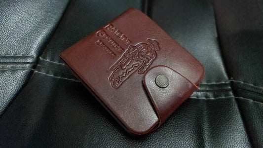 Elegant Brown Leather Solid Men's Two Fold Wallet