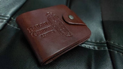 Elegant Brown Leather Solid Men's Two Fold Wallet