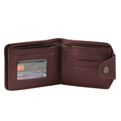 Exceptional Brown Leather Solid Men's Two Fold Wallet