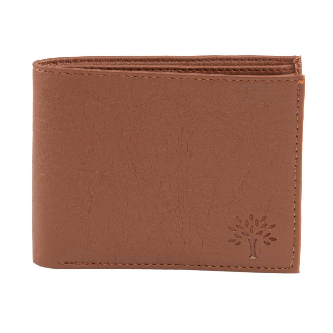 Exceptional Tan Leather Solid Men's Two Fold Wallet