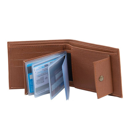 Exceptional Tan Leather Solid Men's Two Fold Wallet