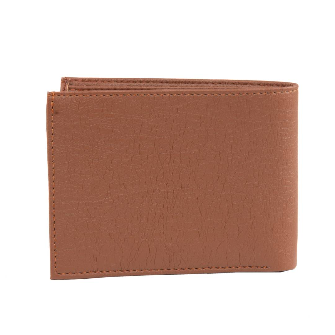 Exceptional Tan Leather Solid Men's Two Fold Wallet