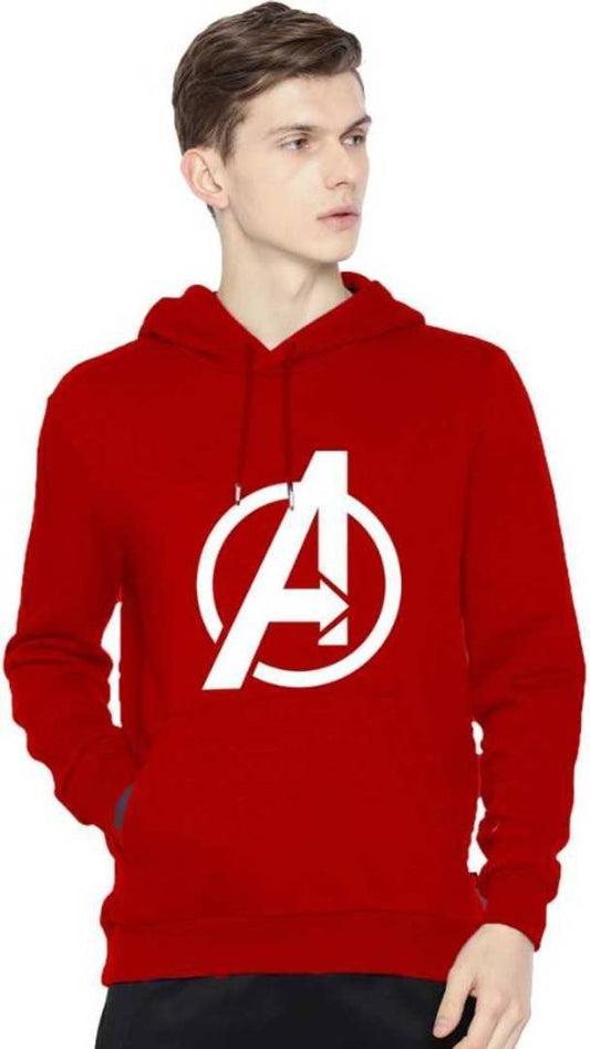 Red Printed Sweatshirts & Hoodies Avengers Design