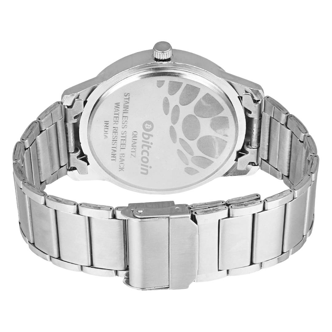Stylish and Trendy Silver Metal Strap Analog Watch for Men's Product-5013368