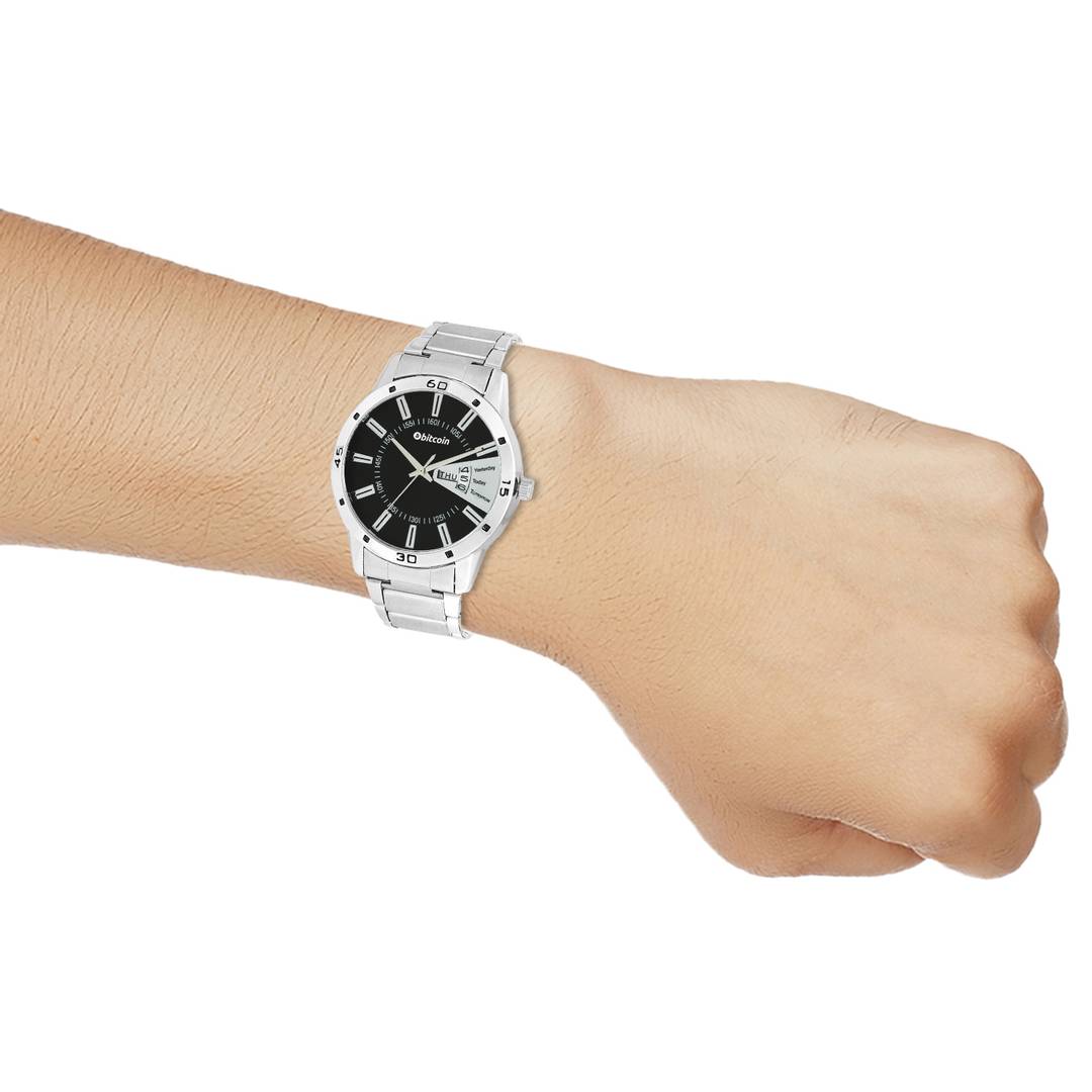 Stylish and Trendy Silver Metal Strap Analog Watch for Men's Product-5013368