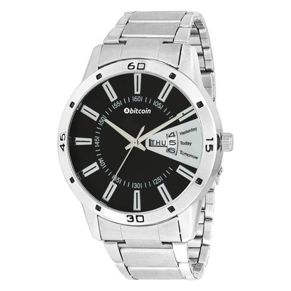 Stylish and Trendy Silver Metal Strap Analog Watch for Men's Product-5013368