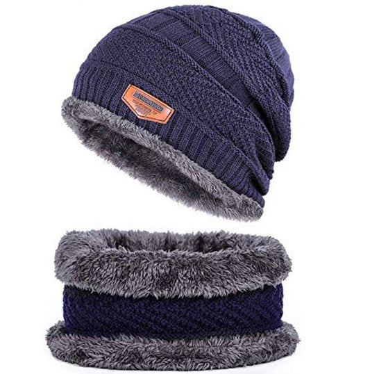 Ultra Soft Unisex Woolen Beanie Cap Also Unique Muffler Scarf Set.