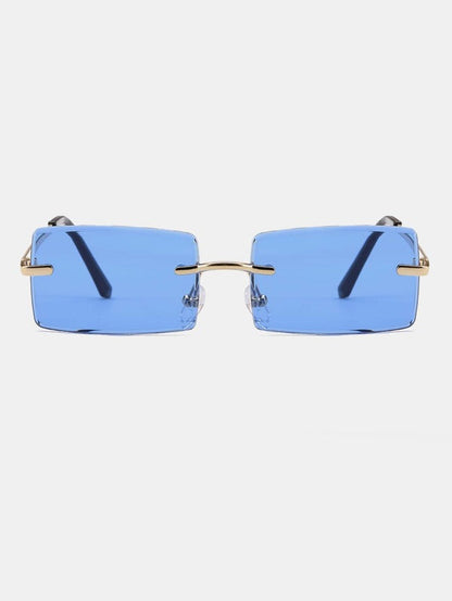 Marc Jacobs Latest Design Heavy Material Sky Blue Square Rimless lens And Black Stick Sunglass With Black Stick For Men's And Women's OR Girls MJ-903s_Best Stylist Sunglass