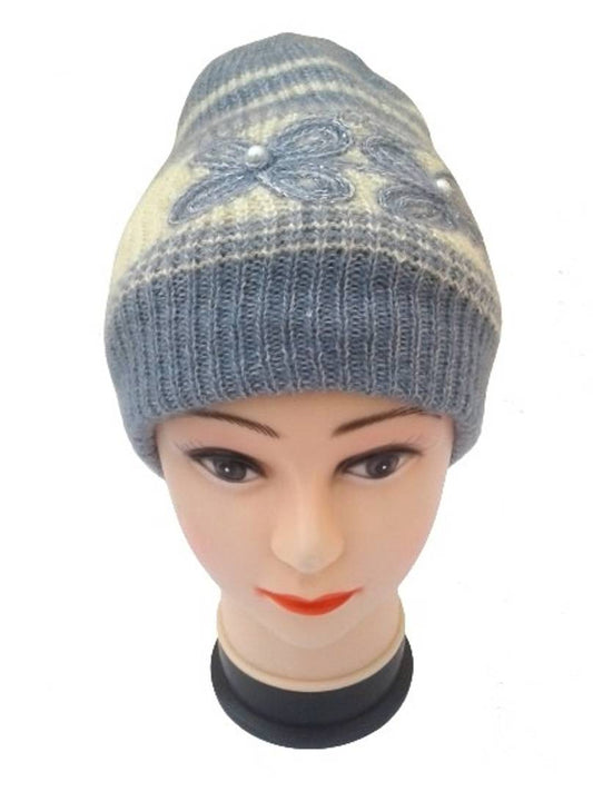 Women Winter Woolen Cap (Pack of 1) Grey Color