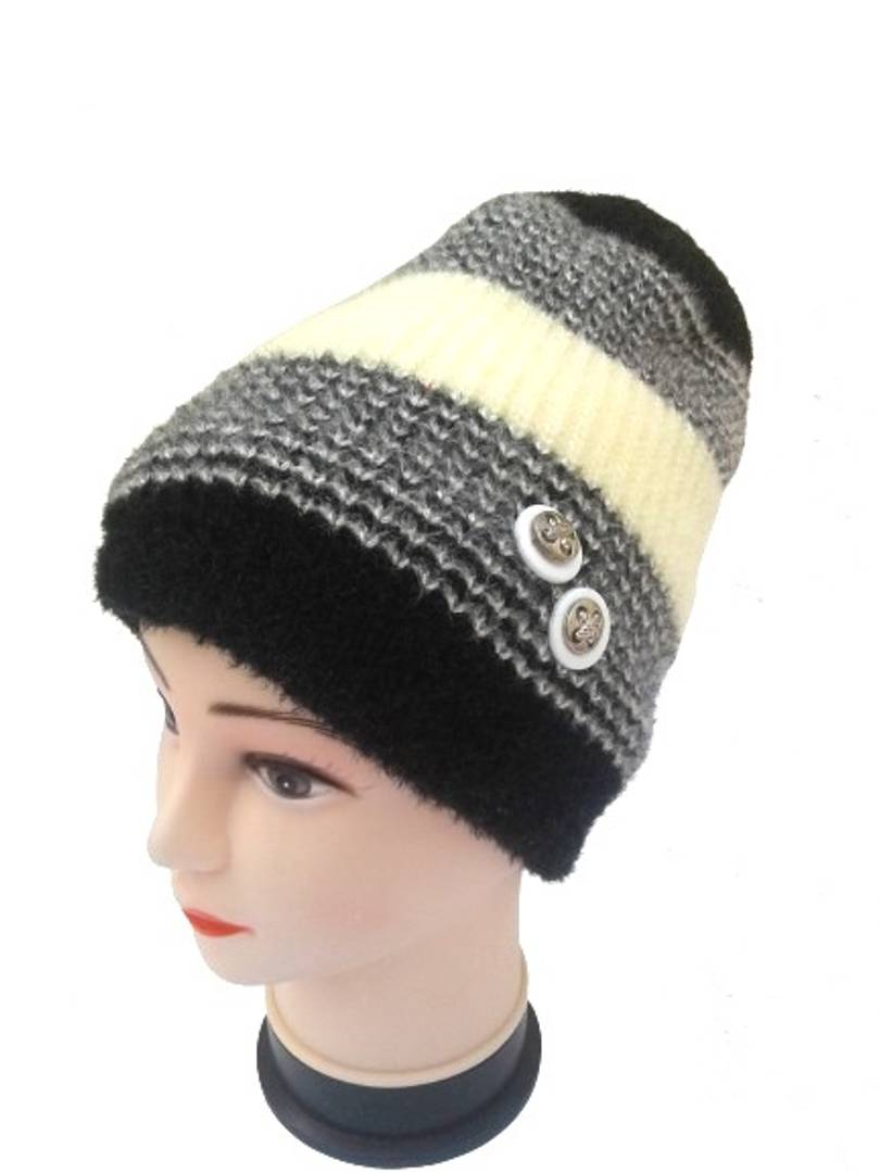 Woolen Cap for Women (Black, Pack of 1)