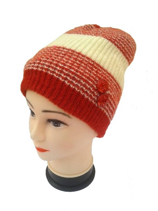 Woolen Cap for Women (Red, Pack of 1)