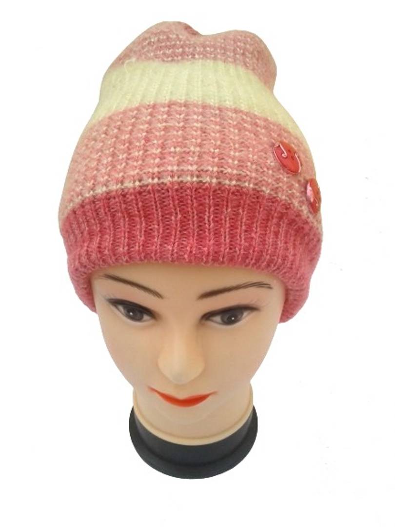 Woolen Cap for Women (Peach, Pack of 1)