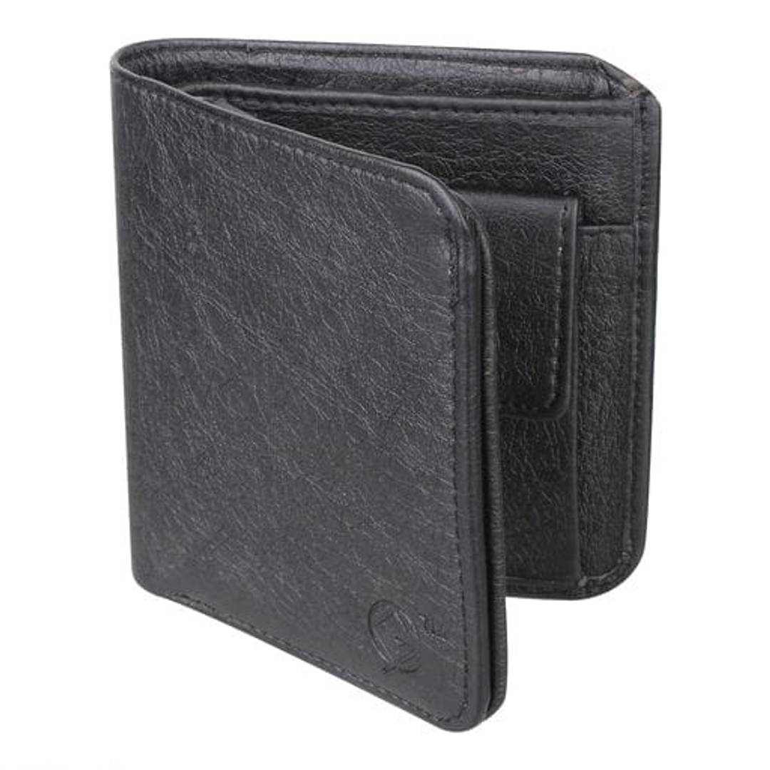 Fancy Canvas Leather Self Design Wallet For Men
