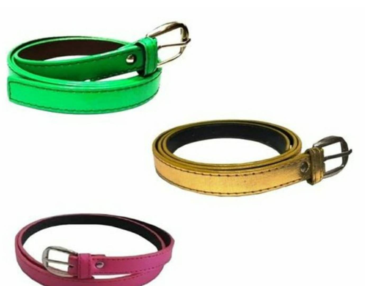 Woman Vegan Leather Belts. Stylish Design PU Belts for Girls (Pack of 3)
