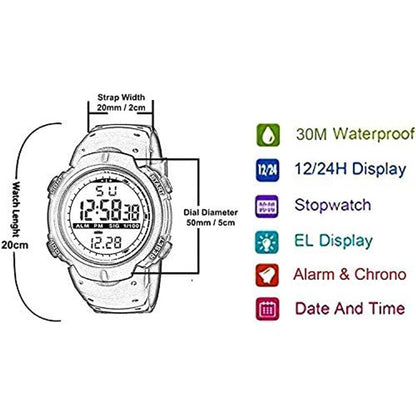 Swadesi Stuff Black Dial Digital Sport Kids Watch for Men  Boys (Black) Product-7058527