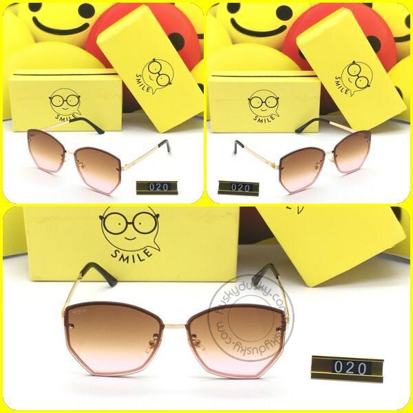 Smile Brown Shade Glass Men's Women's Sunglass for Man Woman or Girl SM-B-66 Golden Black Frame Gift Sunglass