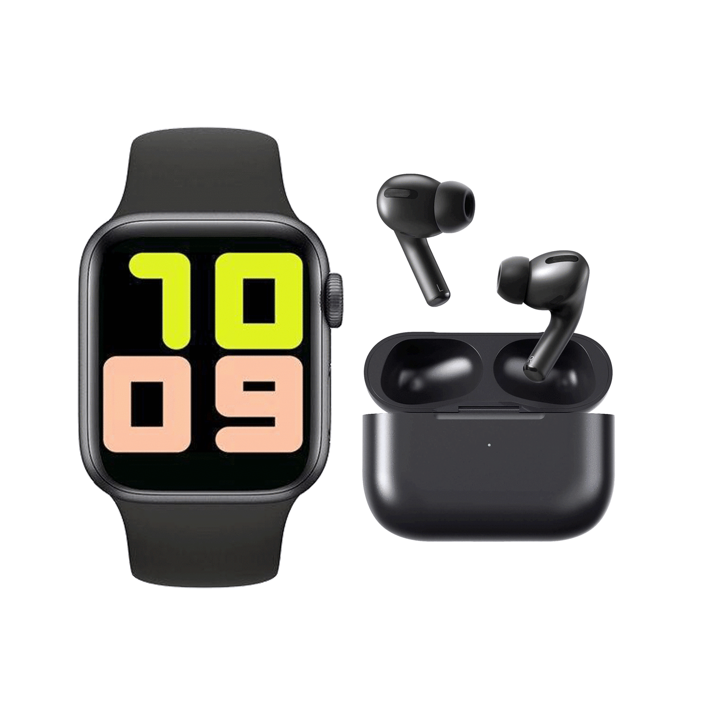T500 Series 5 Smart Watch with Air Buds Pro Wireless Bluetooth Headphones Smart kit Black T500+A-POD-BLACK