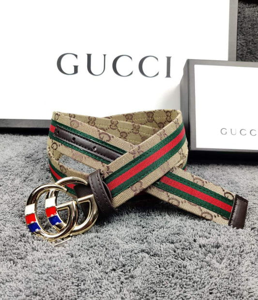 Gucci Multi Color Gucci Print Leather Formal Men's Women's Waist Belt For Man Woman Or Girl Formal Gucci Buckle Gift Belt GC-ML-360