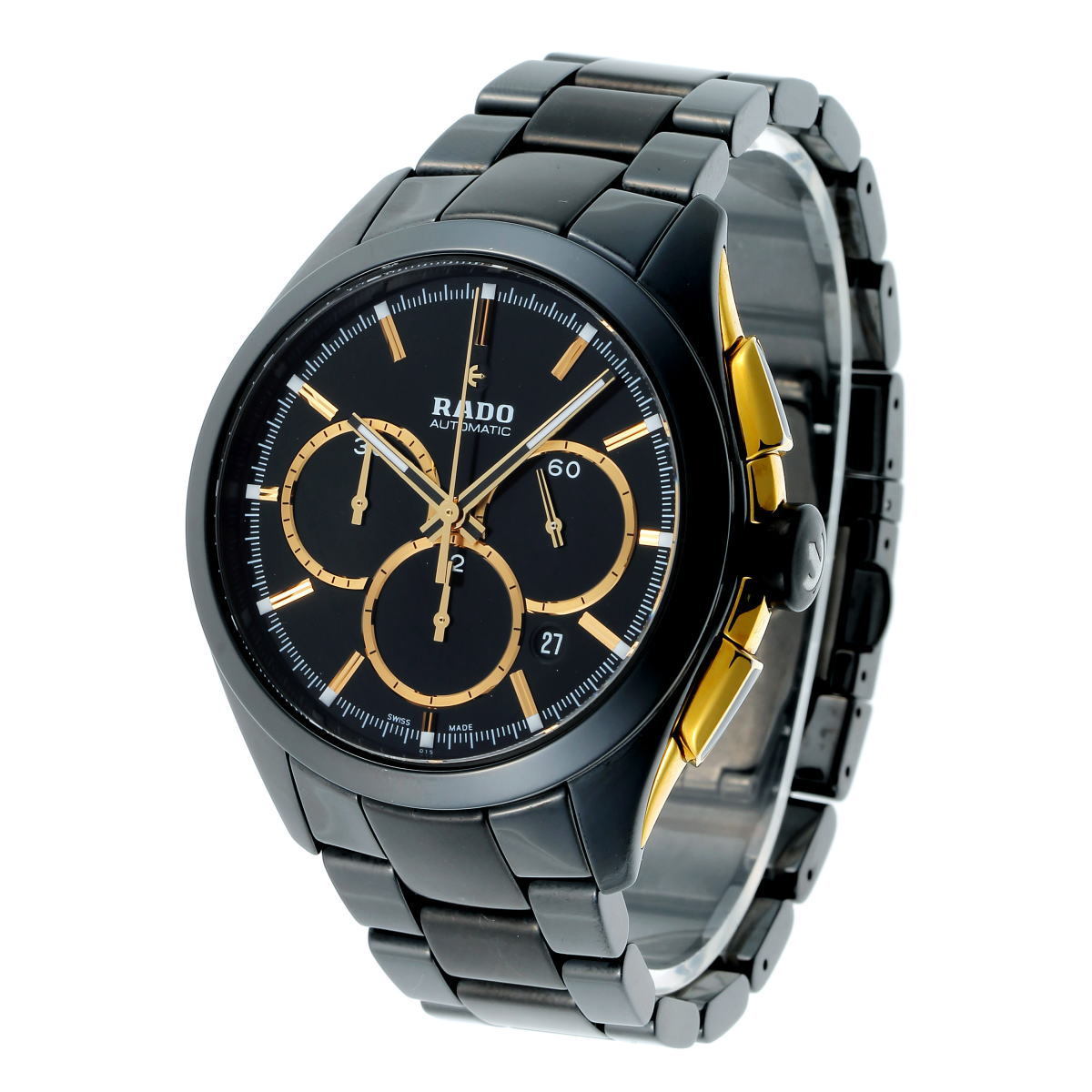 Rado Hyperchrome Chronograph Black Dial Date Men's Watch for Man Classic Formal Party Gift R-32277152