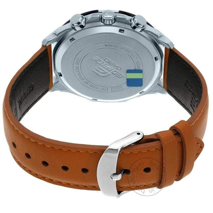 Casio Edifice Chronograph Orange Tan Black Dial Men's Watch Efr 539L 1Bv