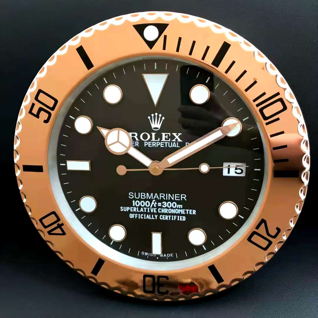 Rolex Wall Clock Quartz Analog Dated Design Metal Art Wall Clock Luminous Function Metal Home Decor Wall Clocks Inspired By Submariner II For Wall decording Clock- Classy Look Clock For Home D cor Wall RLX-WC-905