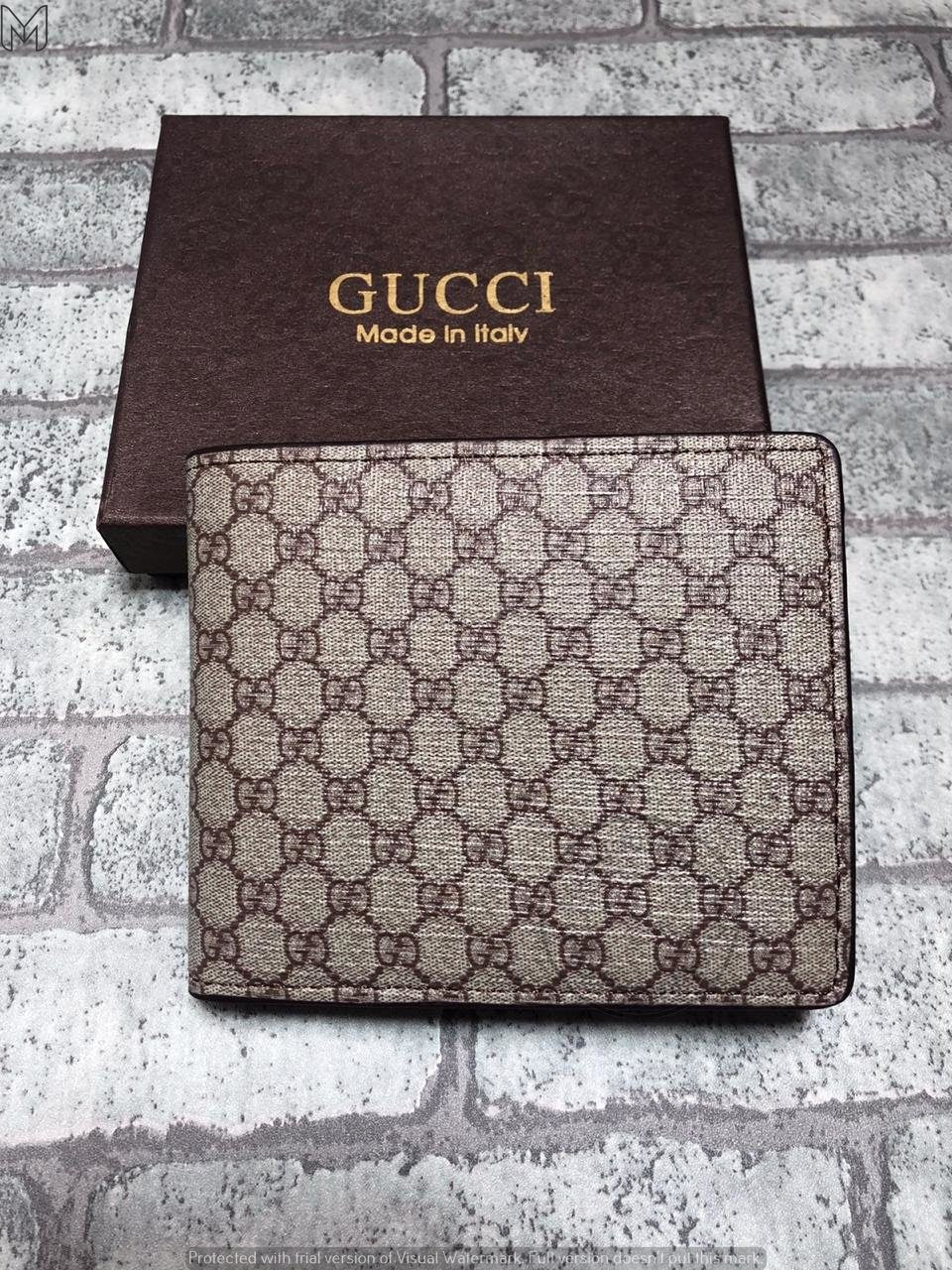 Gucci Made in Italy Brown Color Men's Wallet for Man GU-W-02 Multicolor Leather Gift wallet