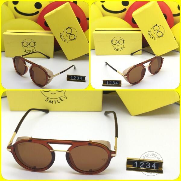 Smile Brown Glass Men's Women's Sunglass for Man Woman or Girl SM-11 Multi Color Frame Gift Sunglass