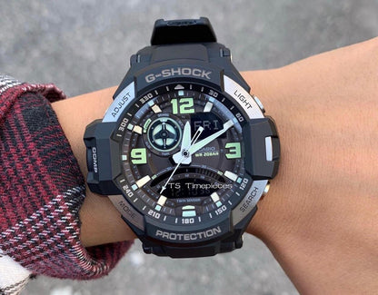 Casio G-Shock Analog Gravity Master Twin Sensor World Time Digital Men Black Analogue and Digital watch With Metal Case Watch For Man Day And Date Gift Watch GA-1000-1BDR