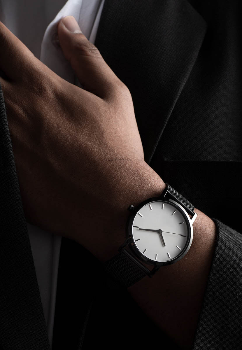 Classic Black White Watch For Men