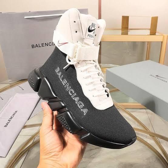 Nike Air Balenciaga High Top White Black Shoe Balenciaga Speed Train Stylebrewed