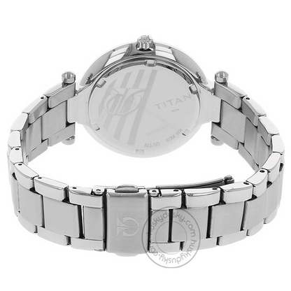Titan Mother of Pearl Dial Silver Stainless Steel Strap Women's Watch 9965SM01J