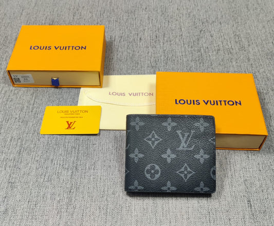 LV Leather Heavy quality Black latest full printed design Fancy look wallet for men's LV-W-267