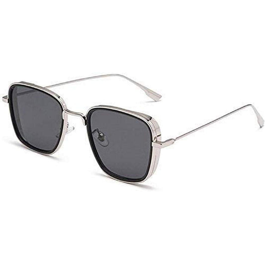 Husky Dusky Black Color Glass Men's Women's Sunglass For Man Woman Or Girl LV-864 Silver Stick Gift Sunglass