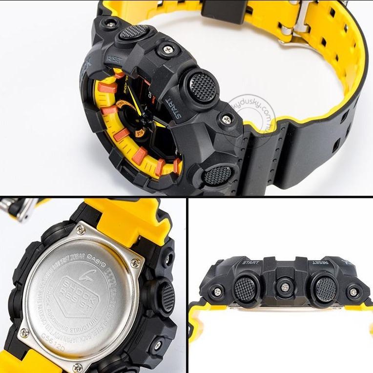Casio G-Shock Analog Digital Black & Yellow Belt Men's Watch For Man GA-700BY-1APR Multi Color Dial Day And Date Gift Watch