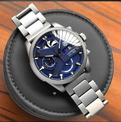 Tag Heuer Grand Carrera Cr7 1887 Blue Chronograph Multi Dial Stainless Steel Th-Slv-Blu Men's Watch For Man - Gift