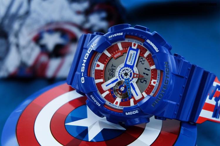 Casio G SHOCK x MARVEL AVENGERS CAPTAIN AMERICA GA 110CAPTAIN 2PR Stylebrewed