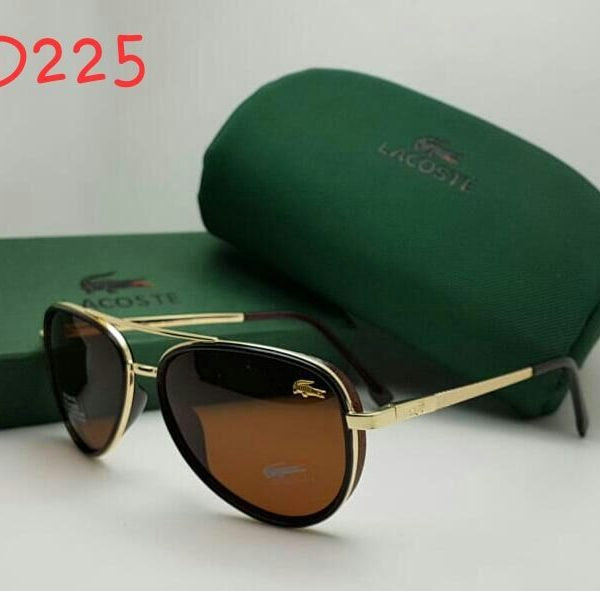 Lacoste Brown Color Glass Men's Women's Sunglass For Man Woman Or Girl Ls-Prg-11 Golden Black Stick Frame Gift Sunglass