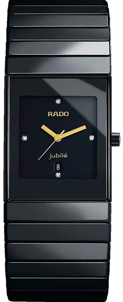 Rado Black Watch Luxury Centrix RD CERAMIC SQUARE Analogue Black Dial Ceramic Men's Watch Square