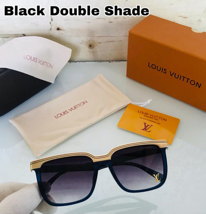 LV Branded Black Double Shade Glass Men's And Women's Sunglass For Man And Woman Or Girls LV-5821 Unisex Gift Sunglass
