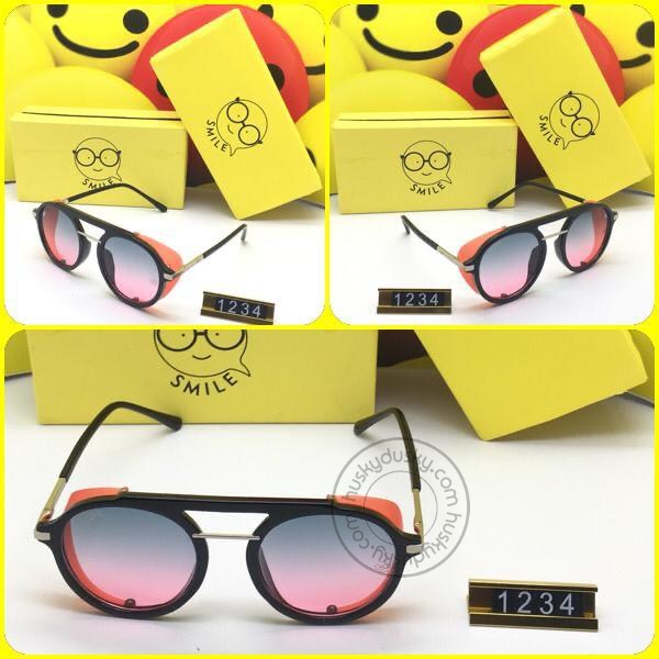 Smile Double Shade Glass Women's Sunglass for Woman or Girl SM-222 Golden Black Frame Gift Sunglas