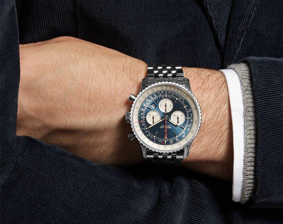 Breitling Navitimer 1 B01 Chronograph Blue Dial Man's Watch AB0127211C1A1 AB-0127