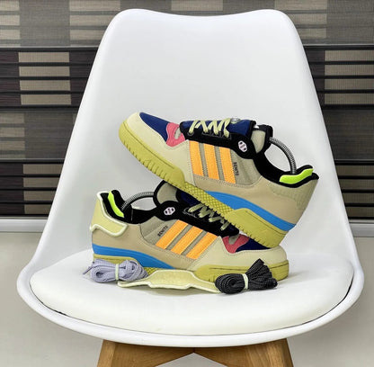 BAD BUNNY FORUM -Adidas Bad Bunny Forum PWR Sand Acid Orange Halo Gold Shoes GZ2009 FOR BOYS ( Included All The Accessories )